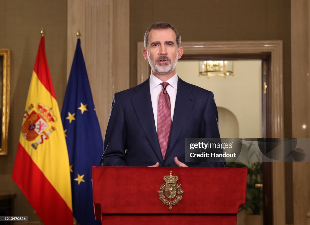 King Felipe Of Spain Speaks To The Nation Due To Covid-19 Crisis