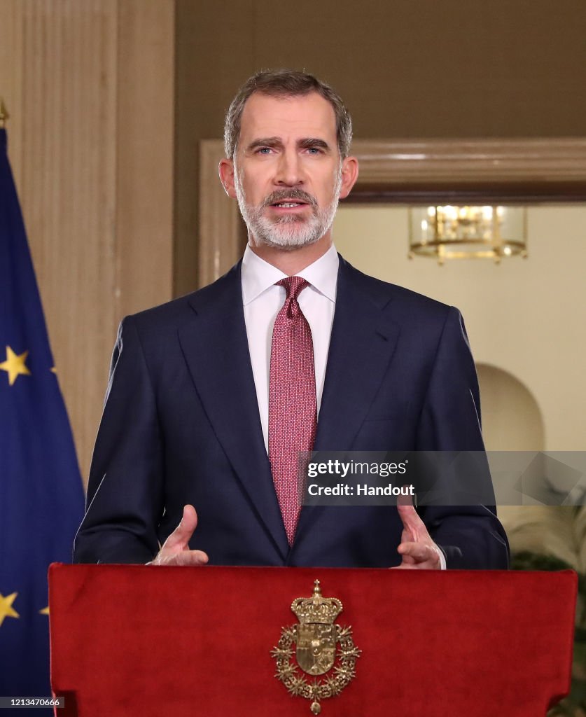 King Felipe Of Spain Speaks To The Nation Due To Covid-19 Crisis