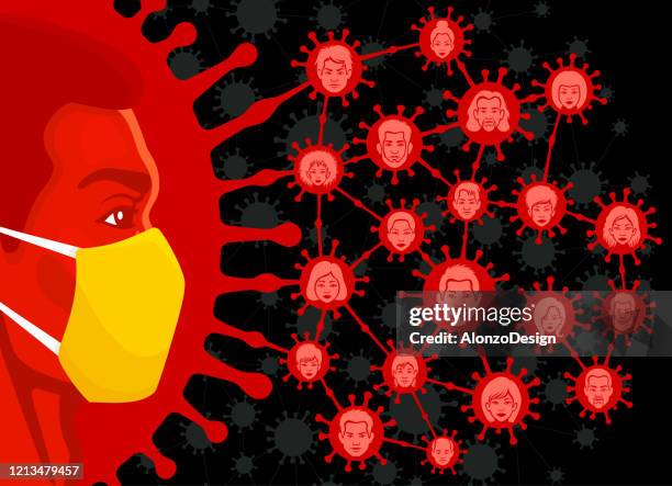 protect yourself against the new coronavirus - exhaling stock illustrations