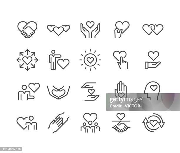 care and love icons - classic line series - hospice stock illustrations