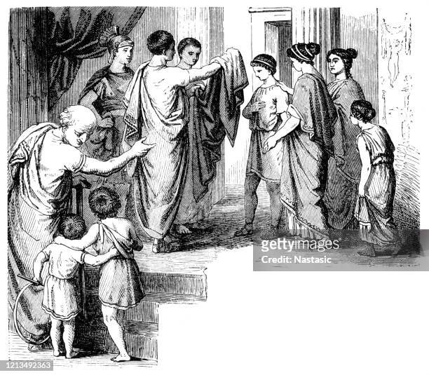 年輕的羅馬人被賦予托加 - ancient rome 幅插畫檔、美工圖案、卡通及圖標