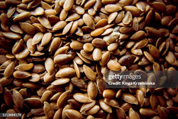 flaxseed close up - flax seed stock pictures, royalty-free photos & images