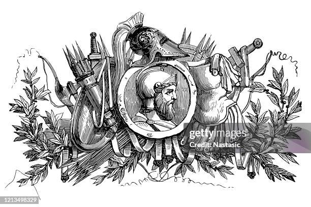 ancient roman soldier - centurione stock illustrations