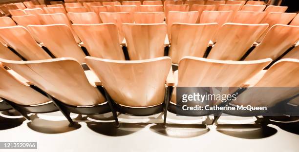 back view of empty orchestra & theater seating - new york city opera stock pictures, royalty-free photos & images