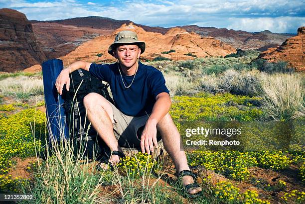 backpacker - st george stock pictures, royalty-free photos & images