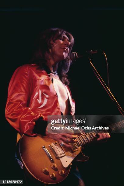 English guitarist Mick Ralphs of rock band Bad Company, circa 1975.