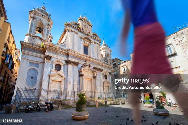 chiesa dei girolamini (girolamini curch), via tribunali - naples italy street stock pictures, royalty-free photos & images