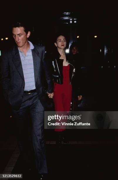American singer Madonna with her husband, actor Sean Penn, circa 1985.