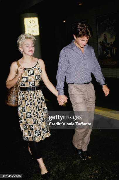 American singer Madonna with her husband, actor Sean Penn, 1986.