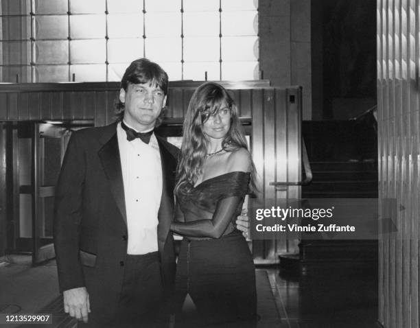 American model and actress Carol Alt with her husband, New York Rangers defenseman Ron Greschner, at a Cosmopolitan magazine party in New York City,...