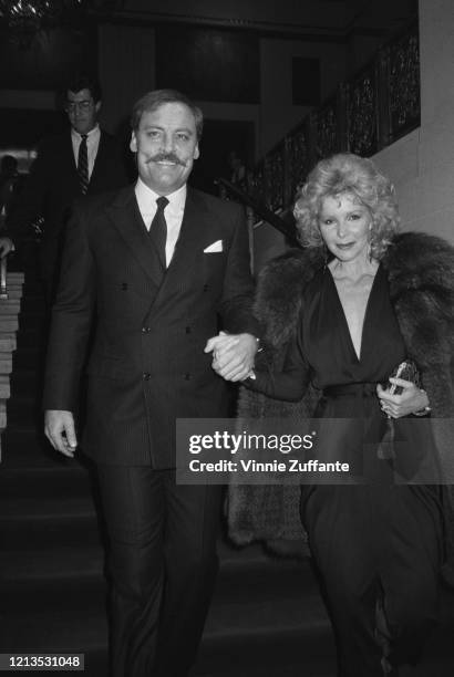 American actor Stacy Keach with his wife Jill Donahue, circa 1985.