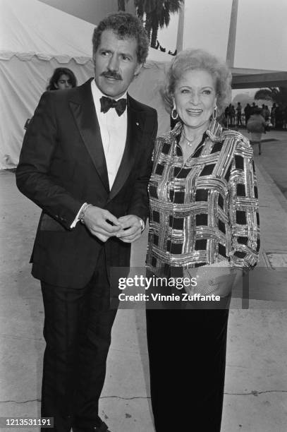 Television presenter Alex Trebek and actress Betty White attend the Third Annual Television Academy Hall of Fame induction ceremony in Santa Monica,...
