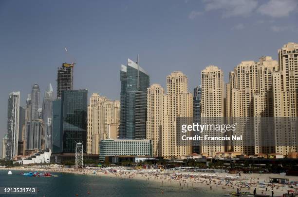 General view of Jumeirah Beach Residence on March 19, 2020 in Dubai, United Arab Emirates.