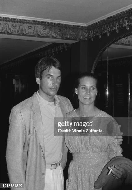 American actor Mark Harmon with his partner, actress Cristina Raines, circa 1981.