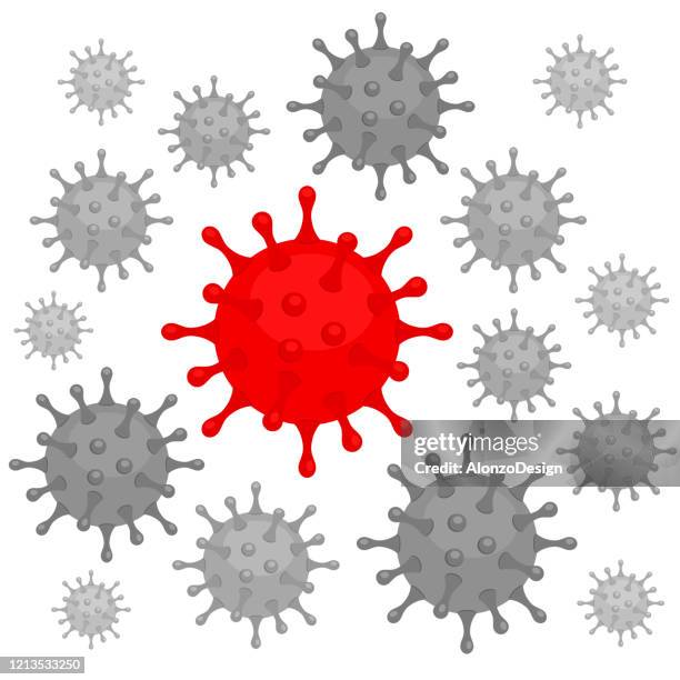 illustrazioni stock, clip art, cartoni animati e icone di tendenza di sfondo coronovirus vettoriale - primissimo piano