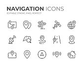 Navigation Line Icons Set