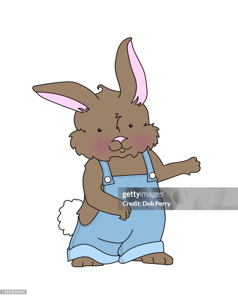 Illustration of a cute brown bunny