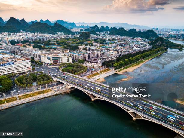guilin city in china and famous li river - guilin stock pictures, royalty-free photos & images