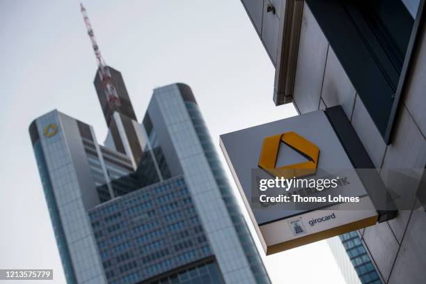 The headquarters of Commerzbank and a branch pictured on March 19, 2020 in Frankfurt, Germany. Restrictions from the state of Hesse have gone in...