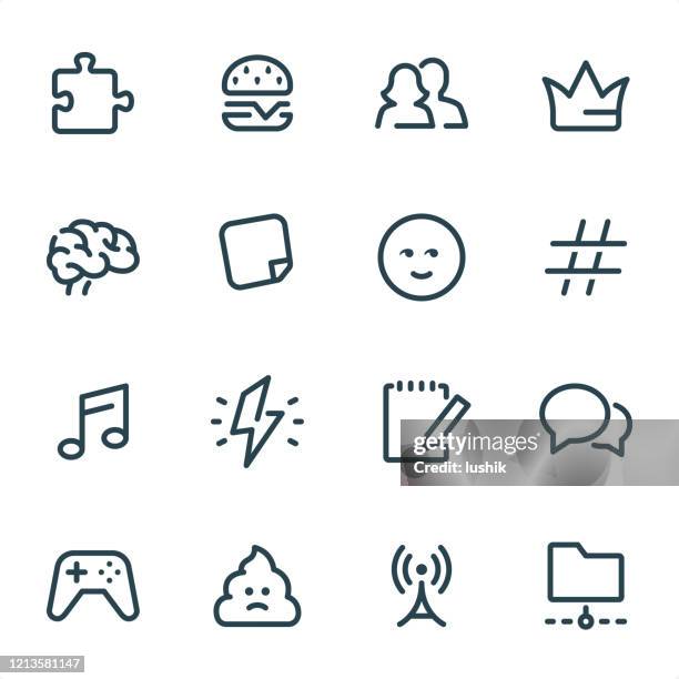 social networking - pixel perfect unicolor line icons - dating game stock illustrations