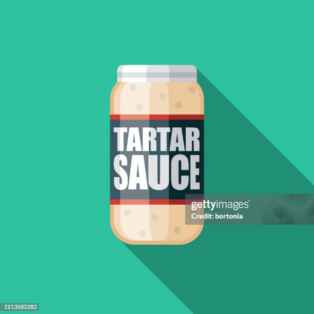 tartar sauce condiment icon - tartar sauce stock illustrations