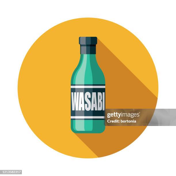 wasabi condiment icon - packaged snacks stock illustrations