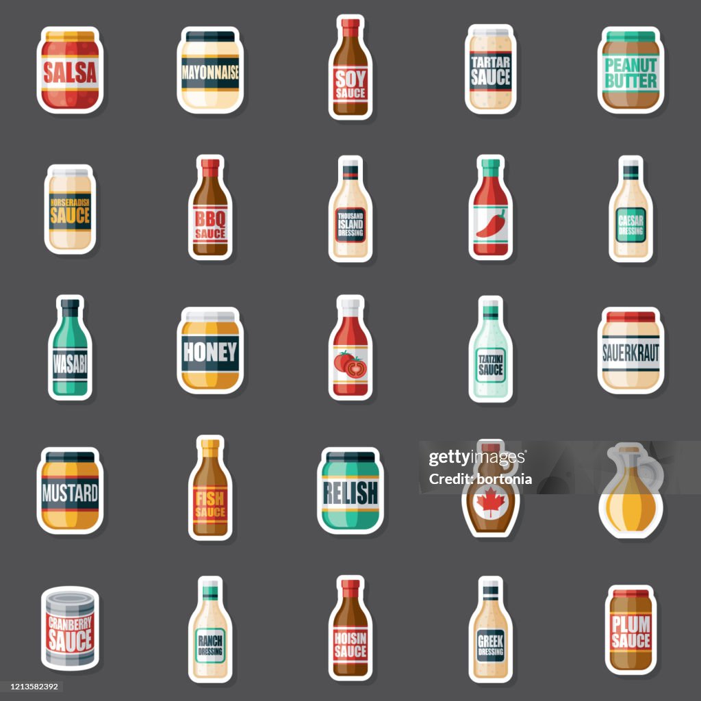Condiments and Sauces Sticker Set