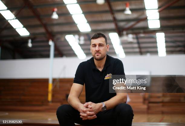 Andrew Bogut poses during a Sydney Kings NBL press conference at Auburn Basketball Centre on March 20, 2020 in Sydney, Australia.