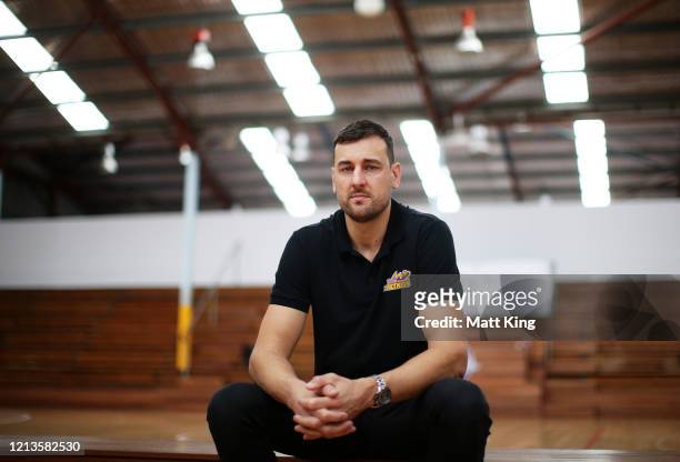 Andrew Bogut poses during a Sydney Kings NBL press conference at Auburn Basketball Centre on March 20, 2020 in Sydney, Australia.