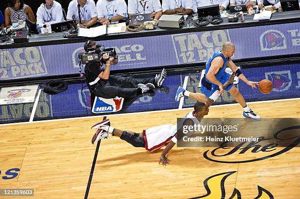 Finals: Dallas Mavericks Jason Kidd in action vs Miami Heat Chris Bosh at American Airlines Arena. Game 6. Miami, FL 6/12/2011 CREDIT: Heinz...