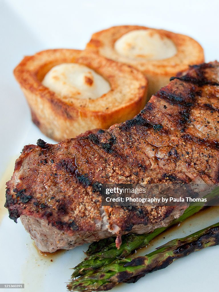 Grilled strip steak of new york