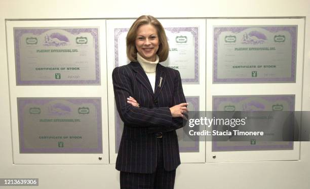 American businesswoman Christie Hefner in her office at Playboy headquarters in Chicago, Illinois USA on November 26, 2003.