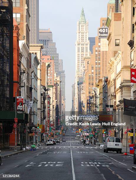sunday morning on broadway - broadway manhattan stock pictures, royalty-free photos & images