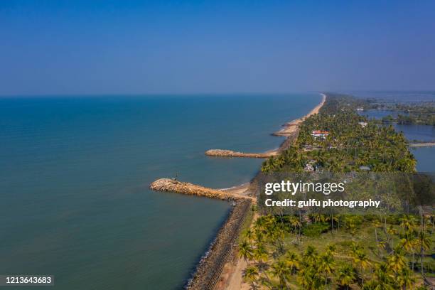 aerial view of  kochi and cherai - kochi bildbanksfoton och bilder