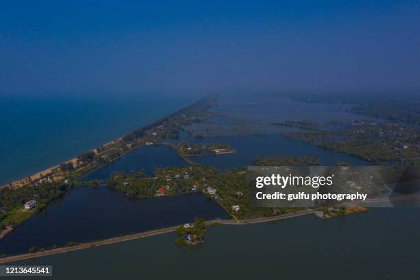 aerial view of  kochi and cherai - cochin stockfoto's en -beelden