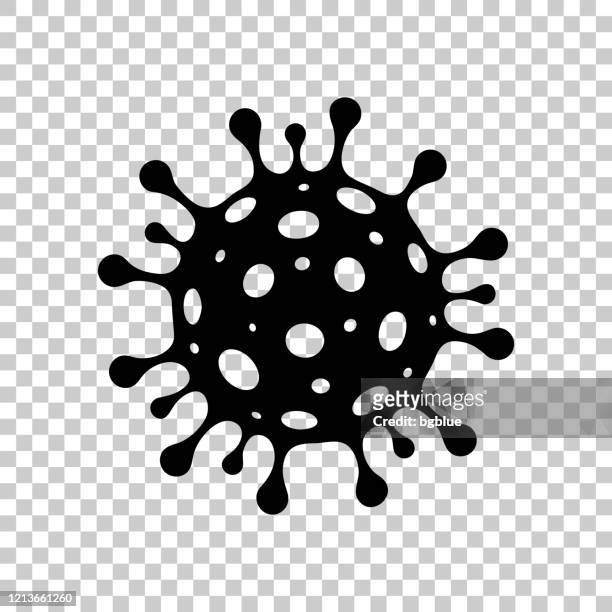 coronavirus-zellsymbol (covid-19) für design - blank hintergrund - corona virus stock-grafiken, -clipart, -cartoons und -symbole