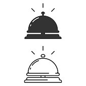 Hotel Bell Icon. Reception Bell Vector Design on White Background.