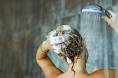 Washing hair with shampoo!