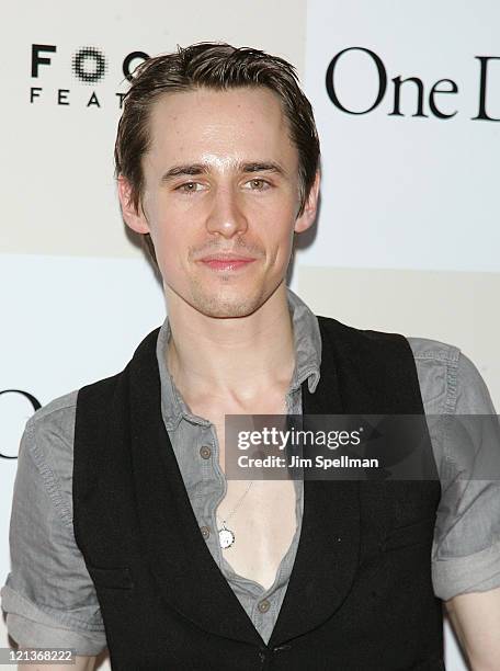 Actor Reeve Carney attends the "One Day" premiere at the AMC Loews Lincoln Square 13 theater on August 8, 2011 in New York City.