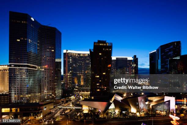 las vegas, view of citycenter - citycenter stock pictures, royalty-free photos & images