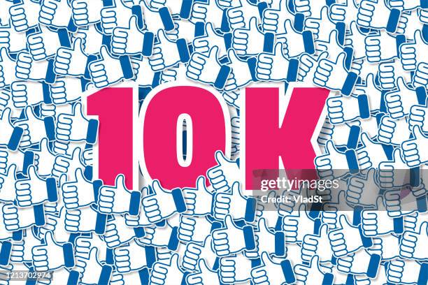 10k social media likes followers subscribers influencer - social media followers stock illustrations
