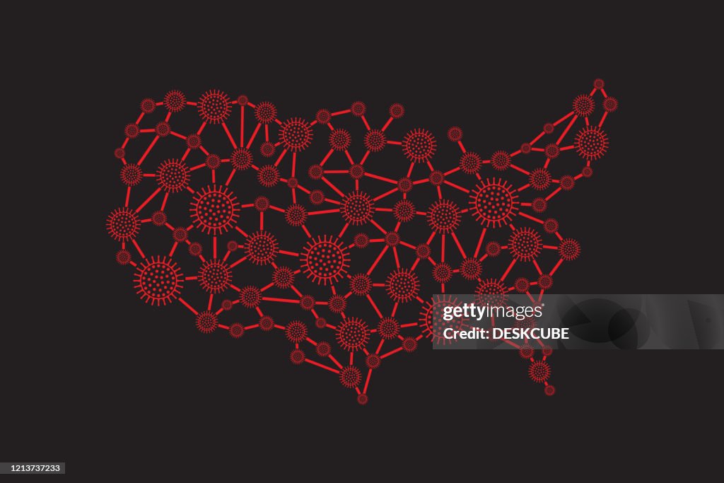 America Virus Propagation Map Community Spreading Controlling Virus Prevention Campaign