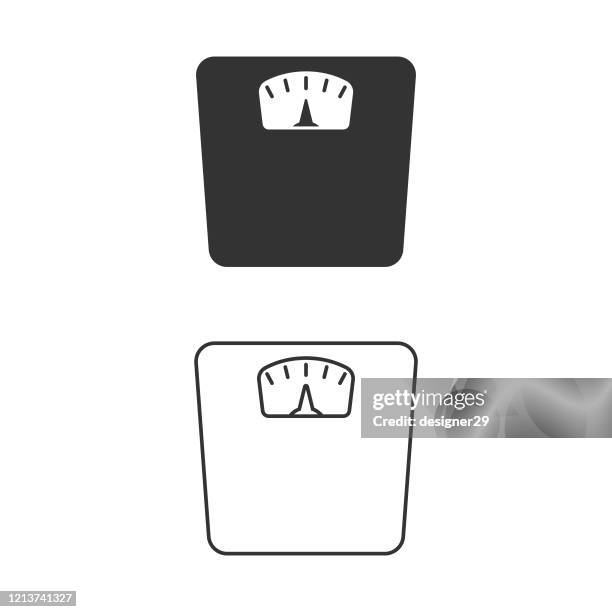 illustrations, cliparts, dessins animés et icônes de conception de vecteur d’icône d’échelle de poids sur le fond blanc. - kilogram