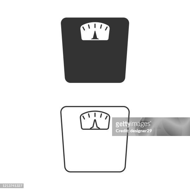 weight scale icon vector design on white background. - mass unit of measurement stock illustrations