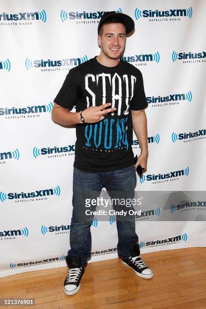 Television personality Vinny Guadagnino visits the SiriusXM Studios on August 18, 2011 in New York City.