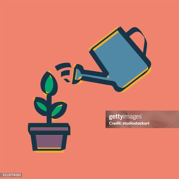 watering can - watering pot stock illustrations