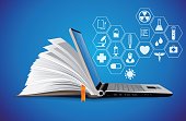 Healthcare knowledge base - medical online repository concept - elearning