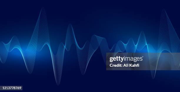abstract waving line particle technology background - data cables stock illustrations