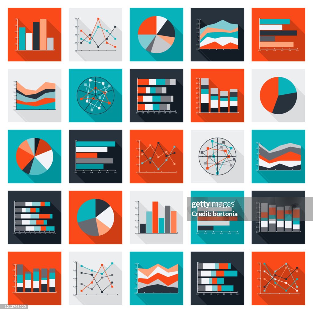 Charts and Graphs Icon Set