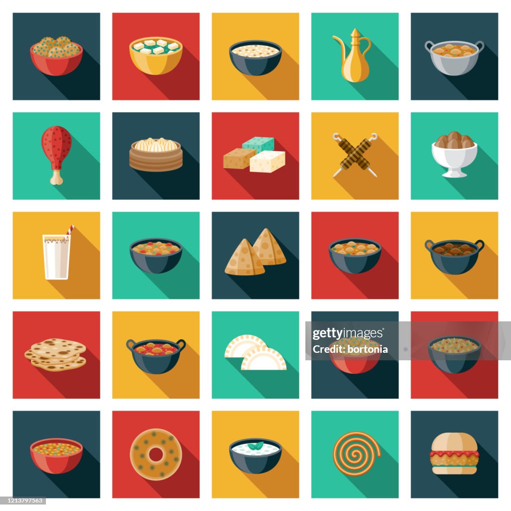 Indian Food Icon Set